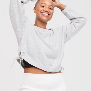 Aerie Light Gray Sweatshirt with Side Ties